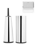 Brabantia WC kefetartó, WC-papír tartó és pót tekercstartó egy RENEW készletben, fényes acélból, Brabantia (BRAB280689)