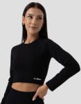 GymBeam Tricou pentru femei FLO Ribbed Crop Top Black L