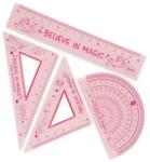  Legami vonalzókészlet, 4 részes, műanyag, hajlítható, rózsaszín, unikornis (RS0001)