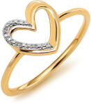  Kivételes gyűrű szív alakú, gyémántokkal díszített gyűrű KU2125