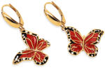 Heratis Forever Egyedi fülbevaló, piros pillangó, sárga arany, 14K IZ31608