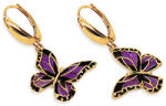 Heratis Forever Egyedi fülbevaló, lila pillangó. sárga arany, 14K IZ31609