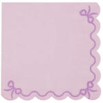 PartyDeco S. r. o Szalvéta, 12 db , 33x33 cm, halvány lila, fodros, masni mintával