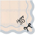 PartyDeco S. r. o Parti szalvéta, fodros, 30. évszámos, 33x33 cm