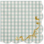 PartyDeco S. r. o Szalvéta, 12 db , 33x33 cm, 3 rétegű, kockás masnival
