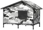 Nunbell Terepszínű kültéri házikó kisállatoknak, megemelt lábakkal - 45x45x35cm