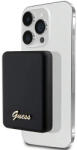 GUESS MagSafe Metal Script Logo induction power bank 15W 5000mAh, fekete