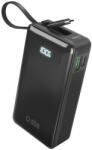 SBS Powerbank SBS 10000 mAh 20W beépített USB-C kábel, digitális kijelző, fekete