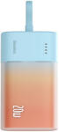 Baseus Popsicle 5200mAh 20W Powerbank beépített Lightning kábel + Baseus Simple USB-C - USB-C 60W/20V/3A/30cm kábel, kék/narancs