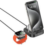 hoco. wireless charger 3in1 compatible with Apple Watch 3A 5W CQ16A tok, fekete