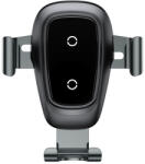 Baseus Metal Wireless Charger Gravity Car Mount autós telefon tartó és vezeték nélküli töltő, fekete