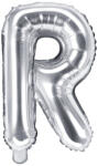 PartyDeco R betű mini fólia lufi - ezüst 35cm