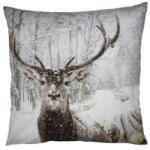 Clayre & Eef Textil párnahuzat 45x45cm, polyester, szarvas havas tájon