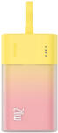 Baseus Popsicle 5200mAh 20W Powerbank beépített Lightning kábel + Baseus Simple USB-C - USB-C 60W/20V/3A/30cm kábel, sárga/rózsaszín