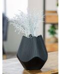  „Lamellen modern fekete kerámia váza elegáns, redőzött dizájnnal