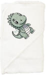 BabyBruin Kapucnis frottír fürdőlepedő, kifogó 75x90 cm - Dínós fehér