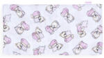 Baby Bruin Mintás Cseh textil pelenka, textilpelenka fehér 70x70 cm - Rózsaszín maci