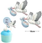  Nyomtatott dekorkarton - Gólya babával kék 2db/csomag