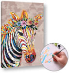  Festés a számok szerint Zebra virágokkal | medium difficulty - kephaz
