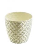 Elif Plastik Kötött mintás kaspó 1, 6L 14, 5x13cm Szín: Törtfehér