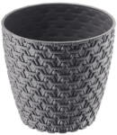 Elif Plastic Kötött mintás kaspó 1, 6L 14, 5x13cm Szín: Szürke