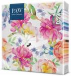 PAW papírszalvéta 33x33 cm 3 rétegű 20 lap/csomag Bazsarózsás, és orhideás