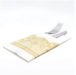 PAW evőeszköztartós szalvéta textilhatású 40x40 cm 1/8 hajtású 25 lap/csomag Royal Lace arany