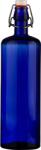  Rigata 1Literes KÉK üvegpalack pálinkás üveg FÉM csattal