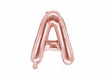 PartyDeco Balon din folie Mini - Litera A 35 cm auriu-roze 35cm