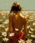 Oh Art! Set pictura pe numere, cu sasiu, Linistea florilor, 40x50 cm (ANG1006)
