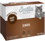 Smilla 12x85g Smilla Senior falatok zöldséggel szószban nedves macskatáp vegyesen
