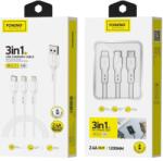 FONENG kábel X36 3 az 1-ben 3A 1.2M Fehér