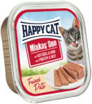 Happy Cat 32x100g Happy Cat Minkas Duo Szárnyas & marha finom pástétom tálcás nedves macskatáp