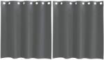 vidaXL 2 db sötétszürke fátyolfüggönyök rojtokkal 140x140 cm 4102077 (4102077)