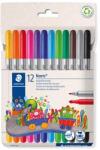 STAEDTLER Filctoll készlet, 1-3 mm, kétvégű, kimosható, STAEDTLER "Noris® 320, 12 különböző szín (TS320C12) - primatinta