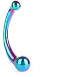 Mr. Steel Цветно стоманено дилдо The Curvy G-Spot Rainbow