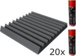 Mega Acoustic PA-PMK-4 50x50 SET 3 Gri închis Panou absorbant din spumă (PA-PMK4-DG-5050-SET3)