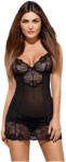 Obsessive - babydoll din dantelă cu tanga - negru - L/XL (92930200005)