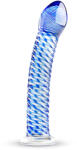 Gildo Glass No. 5 - dildo din sticlă spiralată - transparent albastru (8719497660438) Dildo