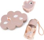 Done by Deer Set lunchbox copii cu bidon cu pai Playground, roz, 3 piese (1246441)