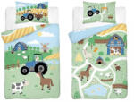  Bambusz ágynemű huzat 90*120 cm - Zöld farm kék traktorral