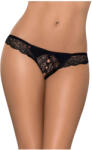 Obsessive Miamor - köves, nyitott női csipke tanga (fekete) (93035000005) - padlizsan