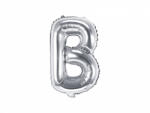 PartyDeco B betű mini fólia lufi - ezüst 35cm