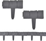[casa. pro] Set 10 buc Bordura Decorativa pentru Gradina cu Efect de Piatra Palisada Gri Inchis, Lungime Totala 250cm (54408941)