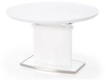 Malaezia Set masa living rotunda Montreal, lemn masiv, MDF, 90x73.8 cm si 4 scaune Houston, stofa, 100 kg, 94x49x40 cm, alb gri (S4264,4184x4)