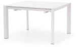 Malaezia Set masa living si bucatarie Bali, MDF, 112x72x74 cm si 4 scaune Rebecca, stofa, 100 kg, 94x49x43.5 cm, alb gri (S4182,4266x4)