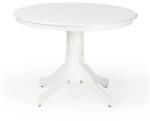 Malaezia Set masa living plianta Philadelphia, MDF, lemn masiv, rotunda, 55 90 x 90 x 74, 8 cm si 4 scaune Hudson, tapiterie stofa, 94x50x42 cm, alb gri (S4262,4189x4)