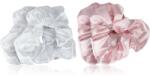 Brushworks Satin Scrunchies Pink & White hajgumik