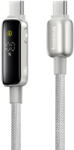 Baseus - Vipow adatkábel (P10381802851-01) - Type-C, Gyors töltés, Kijelző, Alvó mód, 100W, 2m - Galaxy Natural Titanium