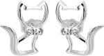 JSB Bijoux 92400413cr Swarovski kristályokkal díszítve, macskák, (Ag, 925/1000; 0, 5 g), ezüst